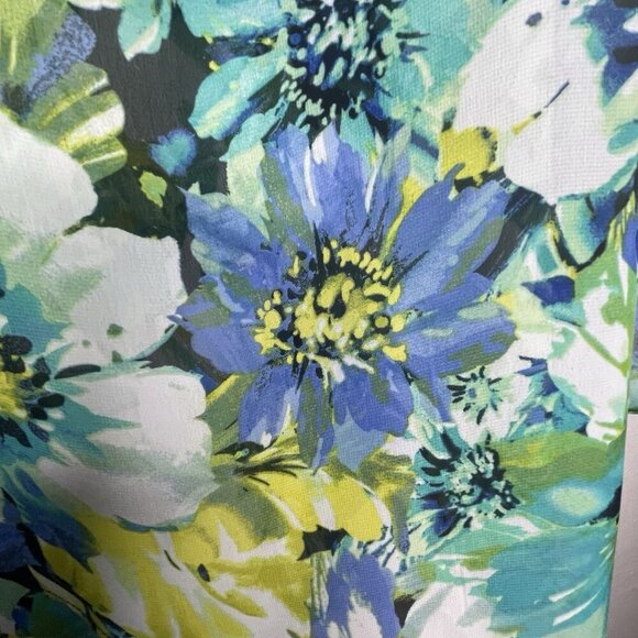 Kim Rogers Poncho Style Top Size XL Floral Vibrant Colors Asymmetrical BOHO - Picture 10 of 12